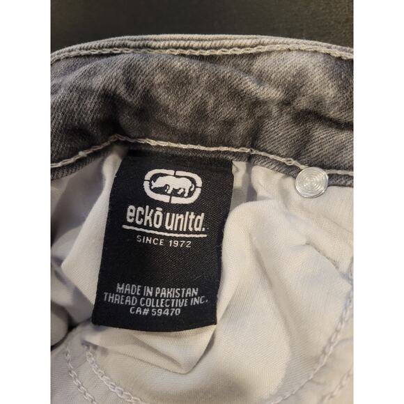 Vintage Ecko Unltd. Men 32x30 Gray MidWash Faded Skinny Jeans Hip Hop Streetwear - Picture 7 of 8